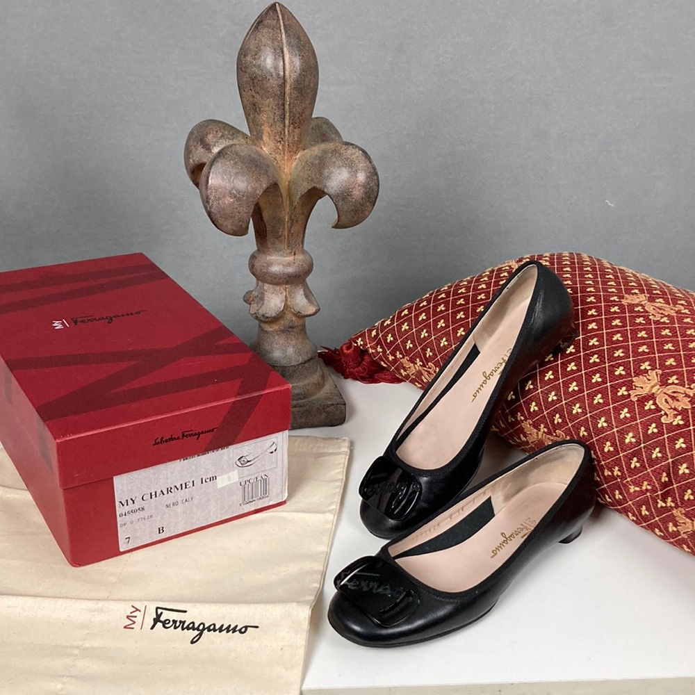 SALVATORE FERRAGAMO My Charme shoes, size 7 B, with box, dust bag